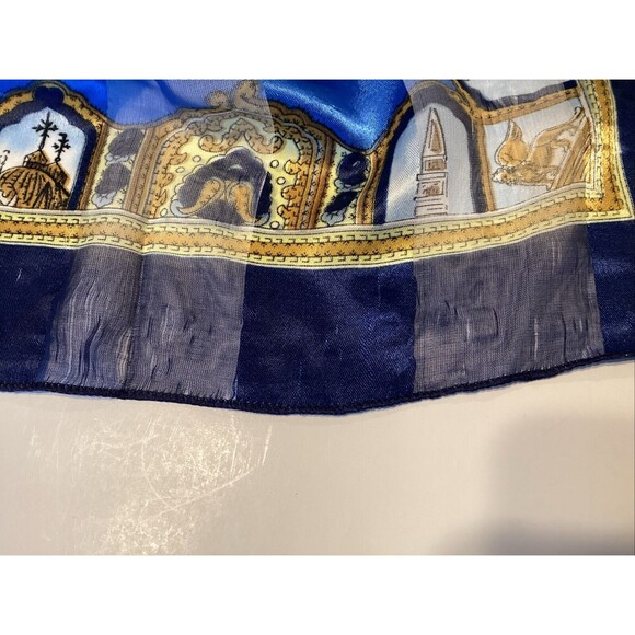 Italy landmarks scarf 40x40” blue/gold - Picture 11 of 11